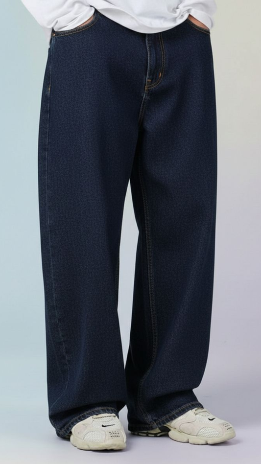 DEEP INK BAGGY JEANS