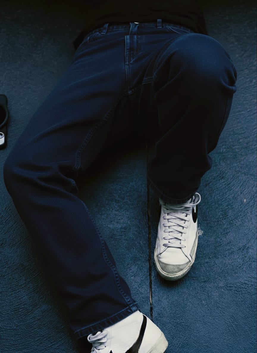 DEEP INK BAGGY JEANS