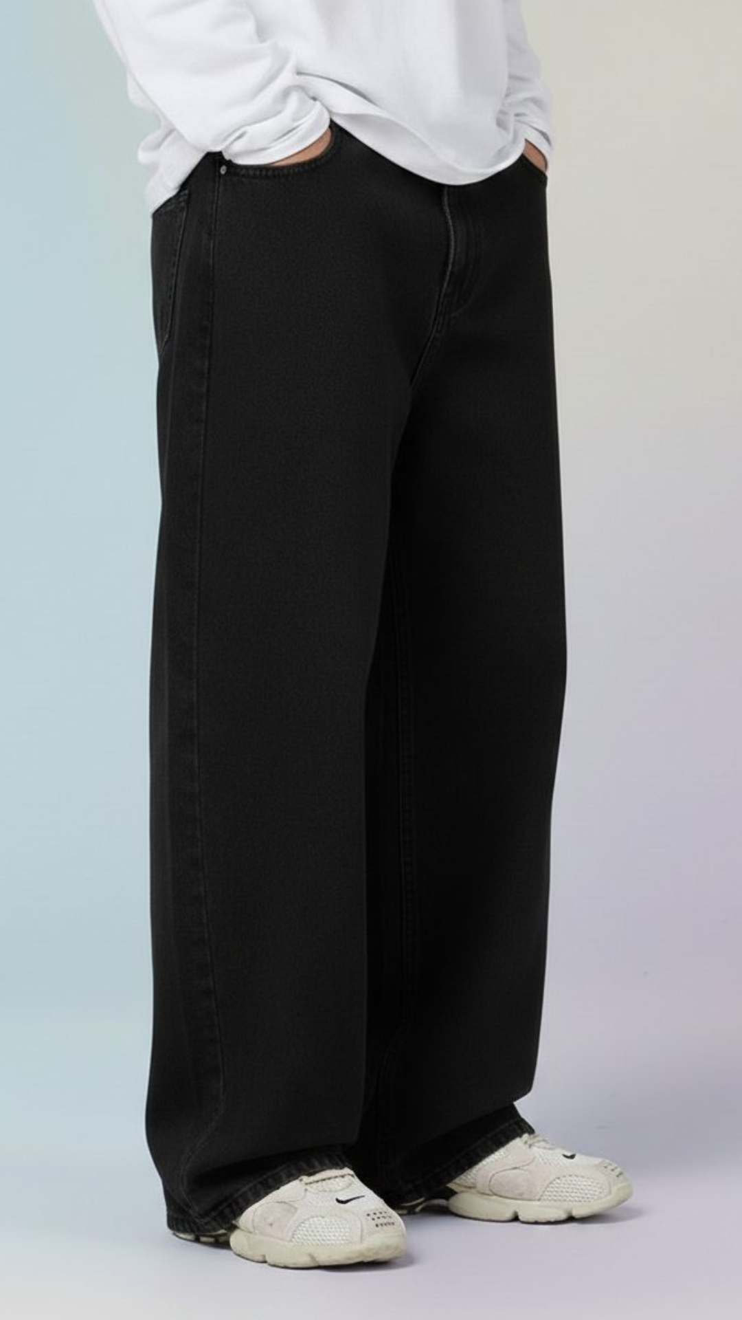 PITCH BLACK BAGGY JEANS